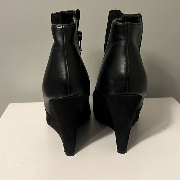 Worthington Women's Black Lapaz Pointed Toe Wedge Heel Ankle Boots Size 8 - Picture 5 of 11